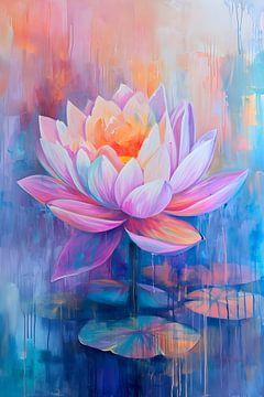 Fleur de lotus pastel sur But First Framing