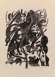 Geburt der Wölfe (1913) von Franz Marc