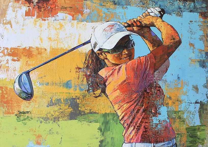 Golf | Frau mit Golfschläger von OMG Art