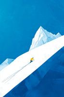 Skifahrer im verschneiten Gebirge