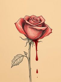 Red Blood Rose by Rizal Azhari