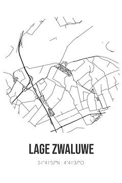 Lage Zwaluwe (North Brabant) | Map | Black and White by Rezona