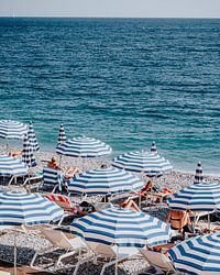 Parasols on Nice beach | Cote d'Azur France | Travel Photo
