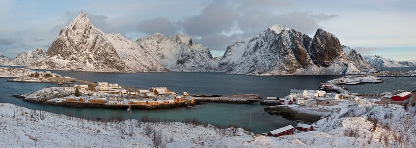 Noorwegen, Panorama Lofoten van Conny  van Kordelaar