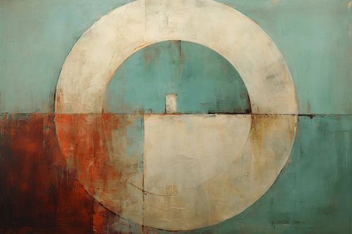 Moderne et abstrait en vert et rouge