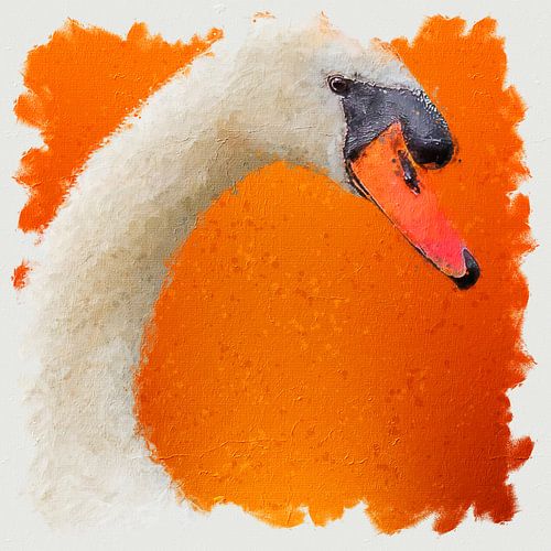 Portret van een knobbelzwaan (schilderij)