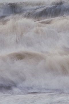 North Sea with high waves during a storm