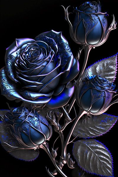 Roses métalliques bleues par haroulita