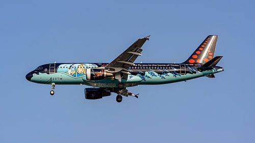 Brussels Airlines Airbus A320 met de Kuifje livery.