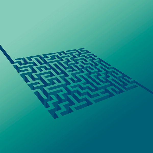 Labyrinth maze with beginning and end by Mike Maes