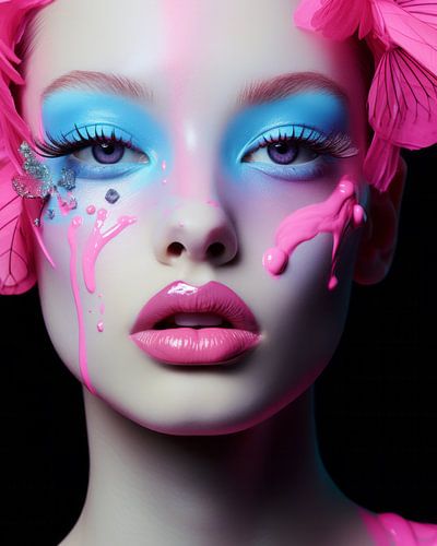 Neon vibes, kleurrijk portret