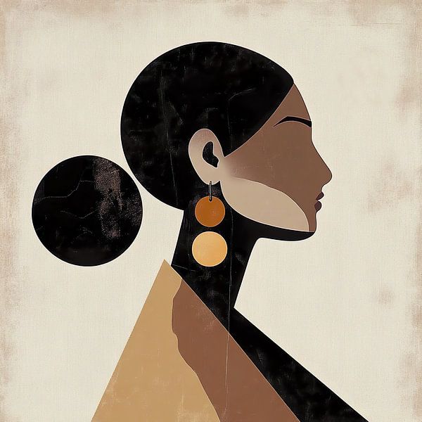 Simple modern portrait in earth tones by Lauri Creates