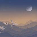 Japanese cranes - The land of the rising sun by Studio Hinte thumbnail