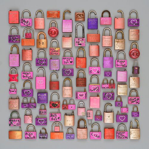 Love locks in purple