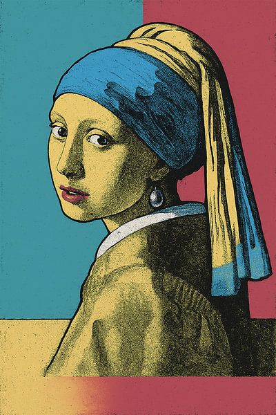 Das Mädchen mit dem Perlenohrring Pop-Art-Gemälde von Johannes