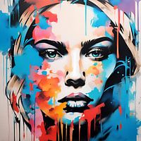 Abstract woman in colour