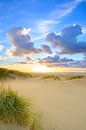 Zonsondergang op het strand van Texel met zandduinen op de voorgrond van Sjoerd van der Wal Fotografie thumbnail