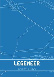 Blueprint | Carte | Legemeer (Fryslan) sur Affiches de lieux