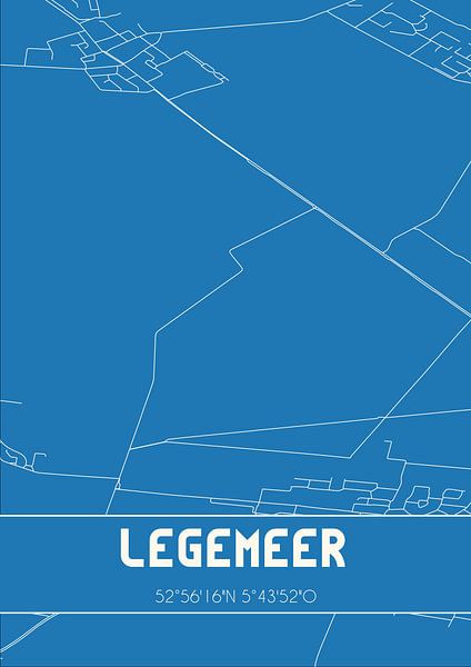 Blaupause | Karte | Legemeer (Fryslan) von Ortsdrucke