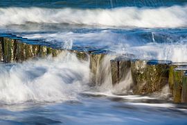 Groynes on shore of the Baltic Sea by Rico Ködder