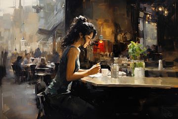 Vrouw in een café van ARTemberaubend