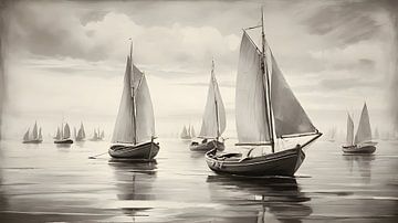 Sailboats painting by Anton de Zeeuw