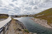 A lonely road through breathtaking scenery in Norway