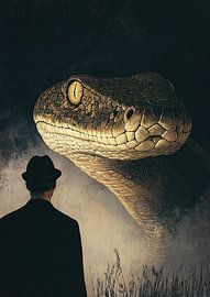 Der Spiegel der Wildnis: Eine Schlange, die ihre Umgebung beherrscht von Niklas Maximilian