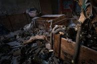 Gasmaskers in Pripyat - Chernobyl. van Roman Robroek - Foto's van Verlaten Gebouwen thumbnail