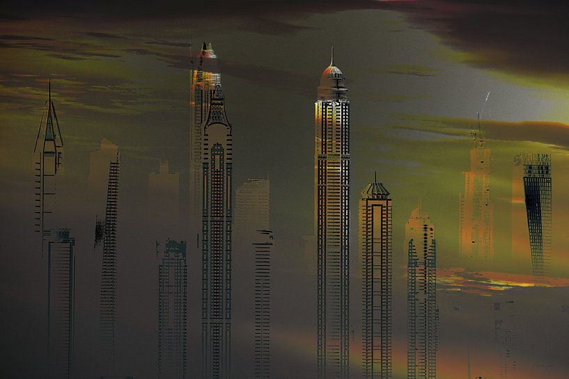 13, City-art, Dubai, skyline. by Alies werk