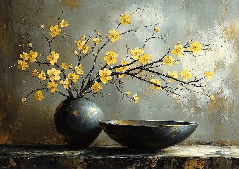 Nature morte moderne jaune | Velvet Petal Touch par Caprices d'Art