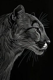 Painting Minimalist Panther by Art Whims