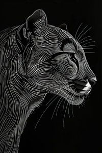 Malerei Minimalist Panther