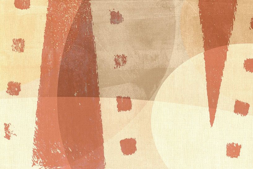 Japandi . Abstract shapes in  earthy tones by Dina Dankers