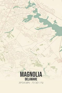 Vintage landkaart van Magnolia (Delaware), USA. van Rezona