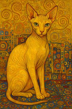 Peinture d'un chat nu. sur Johannes