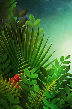 Einfache grüne tropische Pflanzen