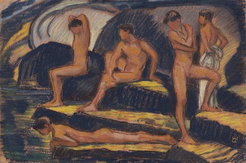 Zwemmende jongens - Ludwig von Hofmann, 1915