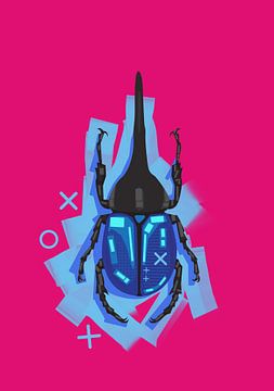 Blue Beetle in Pink Color
