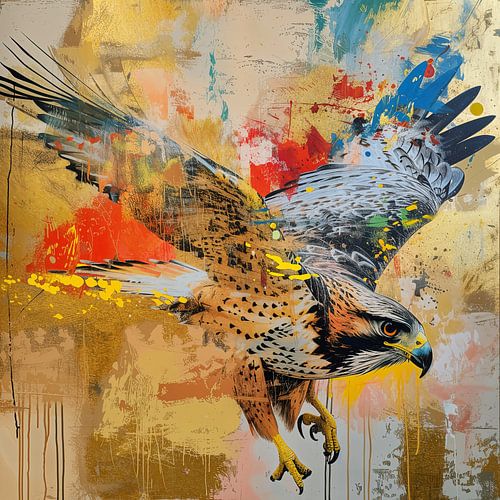 Peinture d'oiseaux de proie