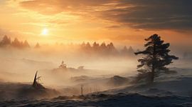 Gouden uur in de winter