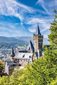 View from the Agnesberg to Wernigerode Castle by Melanie Viola