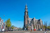 Paysage urbain d'Amsterdam aux Pays-Bas avec l'église occidentale par Eye on You Aperçu