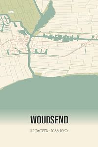 Vieille carte de Woudsend (Fryslan) sur Rezona