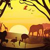 Sonnenuntergang-Safarizone – Retro-Farben von Artkreator