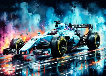 Williams Racing Formula One Watercolor by MIROKKU