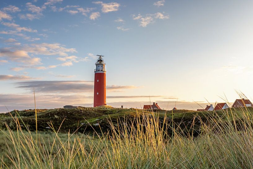 Vuurtoren Texel (Eierland) vlak na zonsopkomst van Annette Roijaards