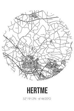 Hertme (Overijssel) | Landkaart | Zwart-wit van Rezona