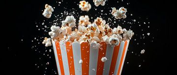 Popcorn explosion in a colourful tub by Poster Art Shop