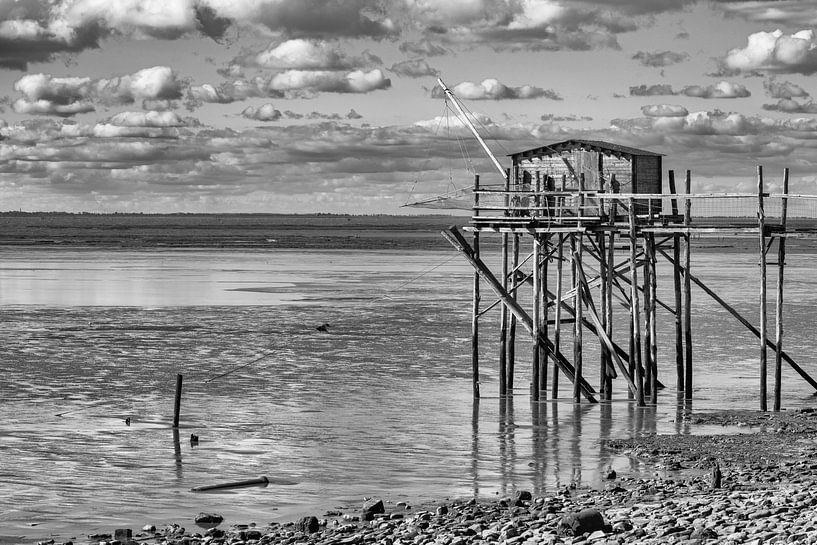 Carrelet sur le golfe de Gascogne en noir et blanc par Hanneke Luit